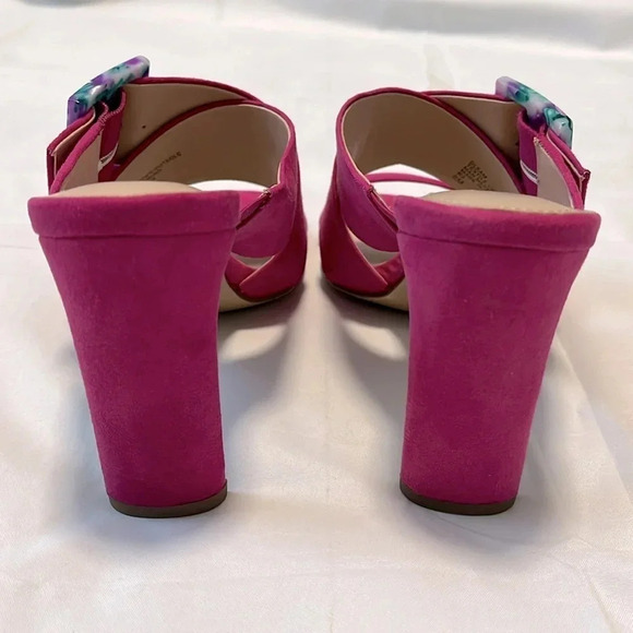 NWOT Fuchsia Faux Suede Heel Sandal, Size 8 - Picture 4 of 9